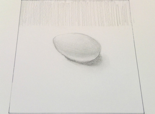 白い紙の上の卵のデッサン