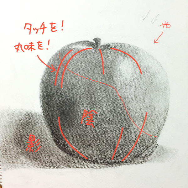 添削082: りんごのデッサン
