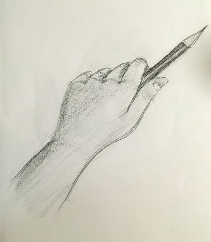 添削189:鉛筆を持った手のデッサン