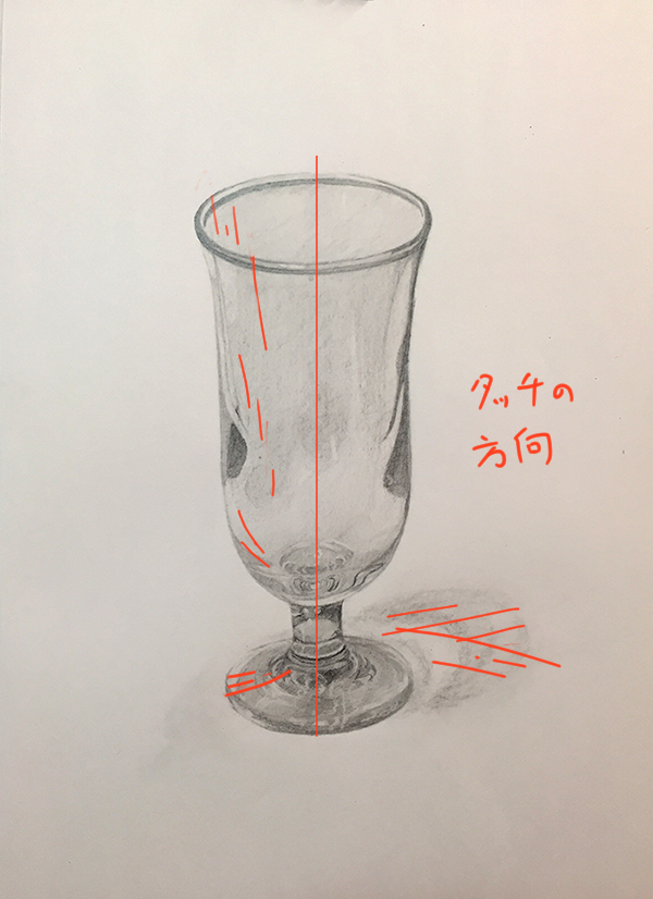 添削196:ガラスコップのデッサン