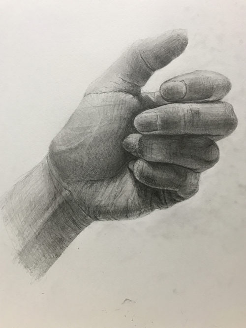 左手のデッサン