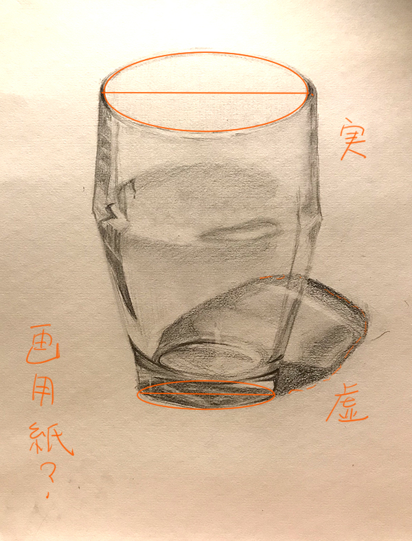 投稿271:ガラス製コップのデッサン