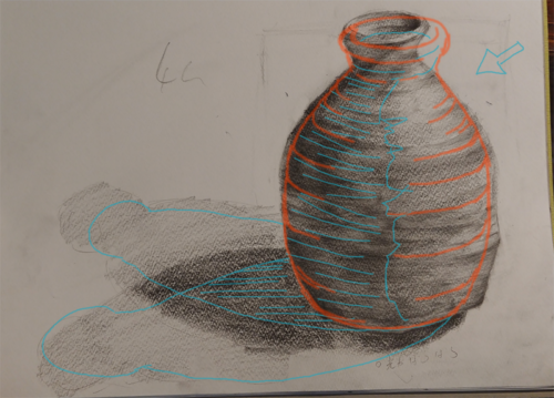 焼き物(とっくり)のデッサン