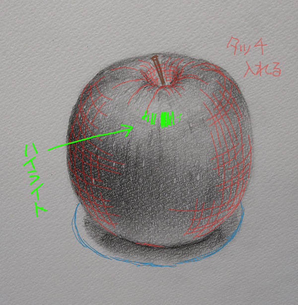 投稿333:りんごのデッサン