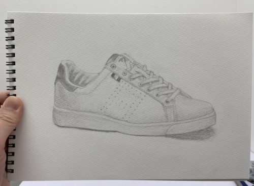 白いスニーカーのデッサン